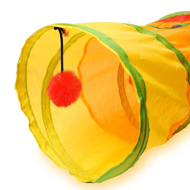 Rainbow Cat Tunnel Pet Tube Collapsible Play Toy Indoor Outdoor Kitty Puppy Toys for Puzzle Exercising Hiding Training