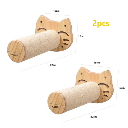 Cat Tree Wall Mounted Cat Hammock & Jumping Platform for Rest with Scratching Post for Climbing and Grinding Claws Cat Furniture