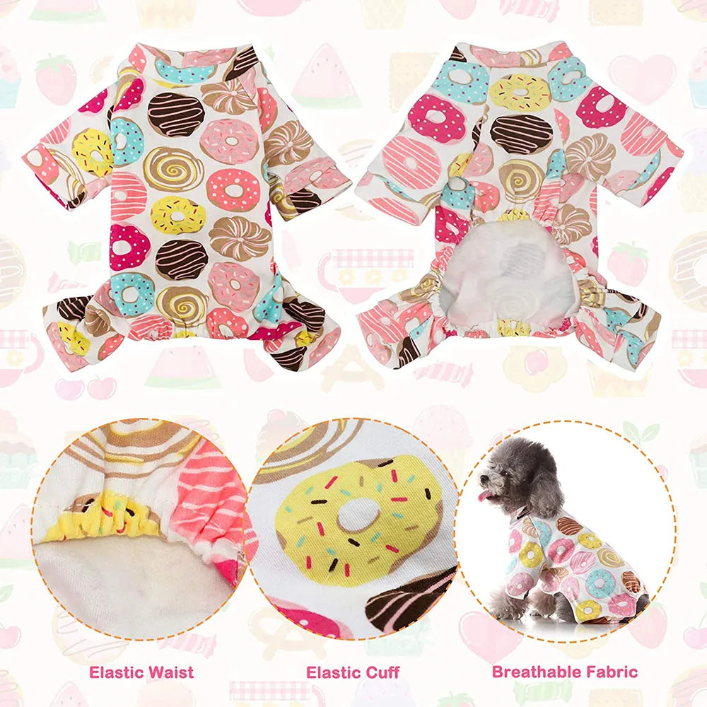 Pet Clothing Warm Cotton Dog Pajama Yellow Duck Soft Material Stretchable Dog Pajamas Onesie Pet Pjs Dogs Apparel for Small Dogs