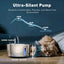 Stainless Steel Cat Water Fountain & 8+4 Replacement filters, 135oz/4L Automatic Pet Fountain Dog Water Dispenser for Cats Dogs