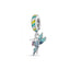 2024 New Spring Blue Flower Bird Pendant Diy Bead Fit European Bracelet 925 Sterling Silver Jewelry Accessories
