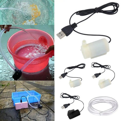 Super Quiet DC 5V USB Brushless Motor Pump Portable Hydroponic Water Submersible Mini Tank Water Fish Circulating Pump Foun E3D9