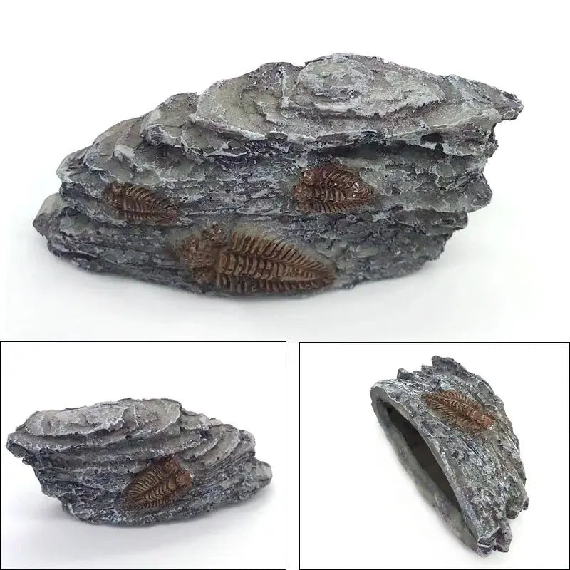 Aquarium Decorations Resin Fossil Artificial Fish Tank Ornament Shrimps Small Fish Reptile Aquarium Shelter Landscape Decor New