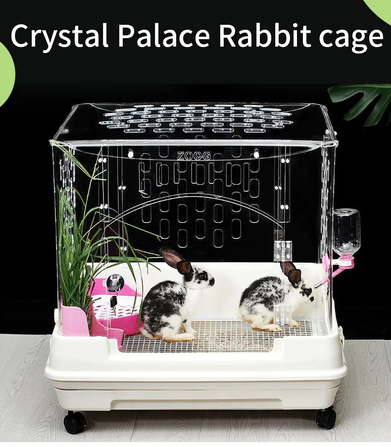 Indoor house acrylic  rabbit Chinchilla cage luxury cage for small animals pet house