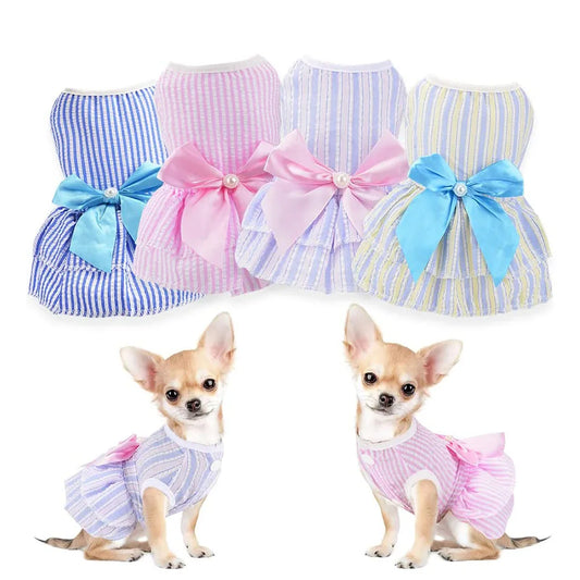 Dog Dresses Girl Puppy Dress Summer Pet Clothes Outfit Apparel Cute Cat Skirt Female Tutu Clothing for French Bulldog Chihuahua