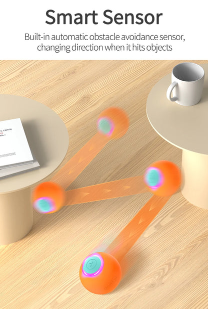 ROJECO Smart Cat Toys Interactive Cat Bouncing Ball Automatic Rolling Ball Training 360° Auto-Rotating Electric Toy For Dog Pet