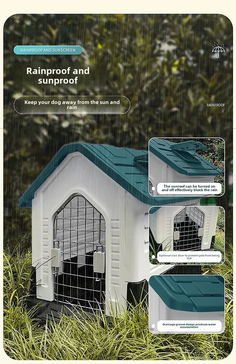 New Dog House Outdoor Waterproof Kennel All Seasons Indoor Dog House Outdoor Rainproof Sunscreen Medium and Large Dogs.