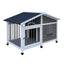 IGH Dog House Outdoor Rainproof Dog Villa Wooden Kennel Small to Medium Kennel Stainless Steel Fence Cat Cage Outdoor Dog