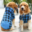 New Designer Warm Plaid Winter Big Dog Coats Detachable Hat Outfit Soft Hoodies Hat for Dog Cat Two Color Cloth For Small Dog