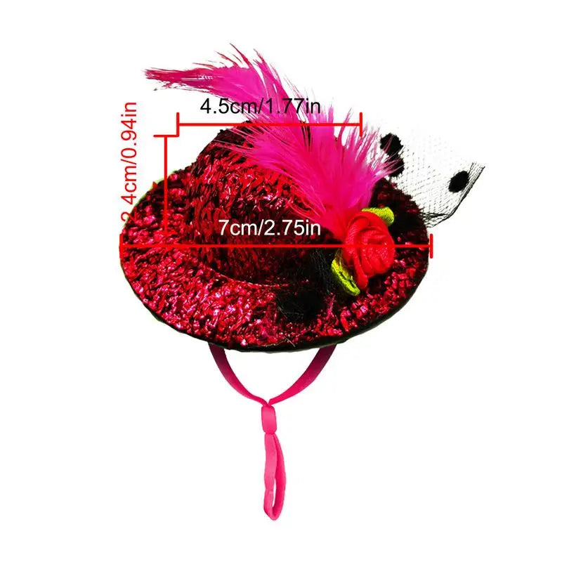 Chicken Feather Hat Wear-Resistant Hen Pet Headdress Feather Top Hat Rooster Duck Parrot Hamster Poultry Fashion Show Clothing