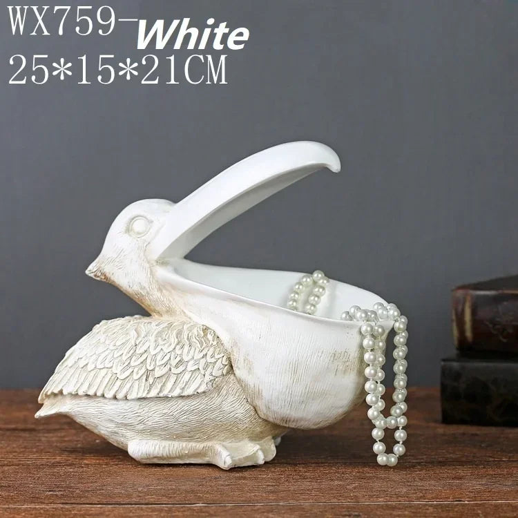 Big Mouth Bird Statue Door Key Porch Wine Cabinet Storage Box Home Decoration Toucan Resin Sculpture BirdArt Ornament Gift