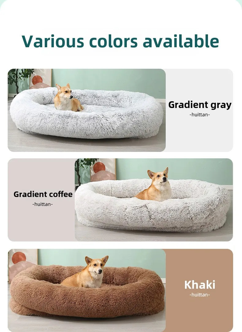 Large Kennel Pet Pad Human Dog Bed Winter Warm Pet Supplies Removable and Washable Sofa Lazy Can Sleep and Lie Down