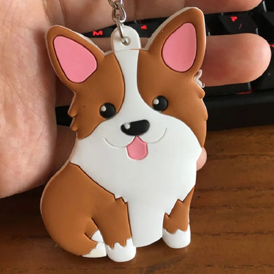 double-face PVC Shiba Inu keychain for women key ring Siberian husky keychain cute dog keychain key holder portachiavi bag charm