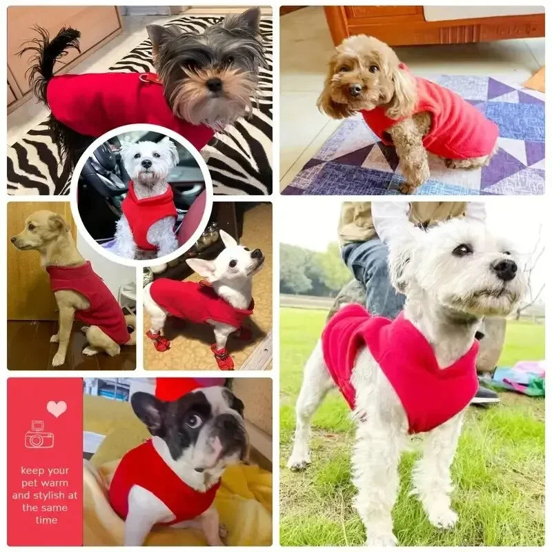 Winter Warm Pet Pullover Coat Dog Clothes Small Dog Sweater Puppy Fleece Vest