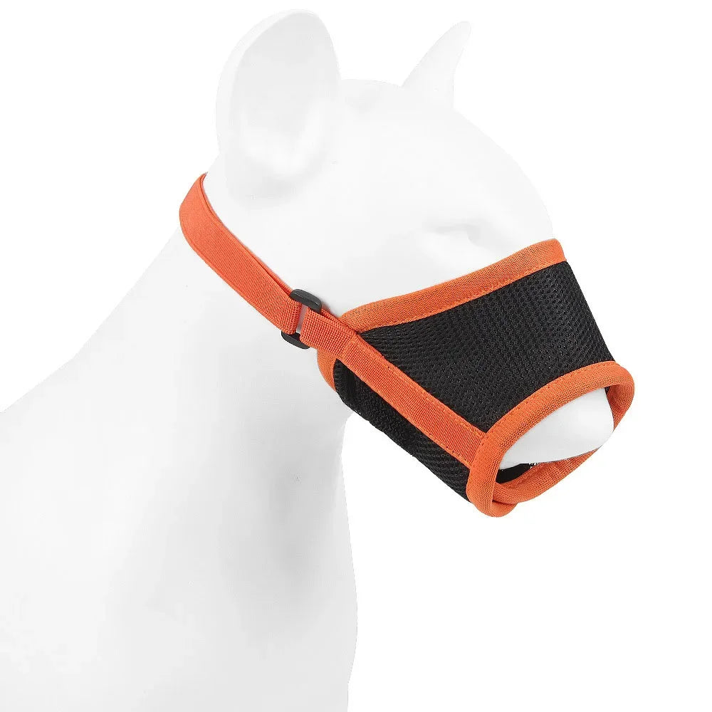Adjustable Anti Bark Bite Mesh Muzzle for Dogs Pet Mouth Muzzle Stop Chewing for Puppies Nylon Belt Dog Accessories Pet Products