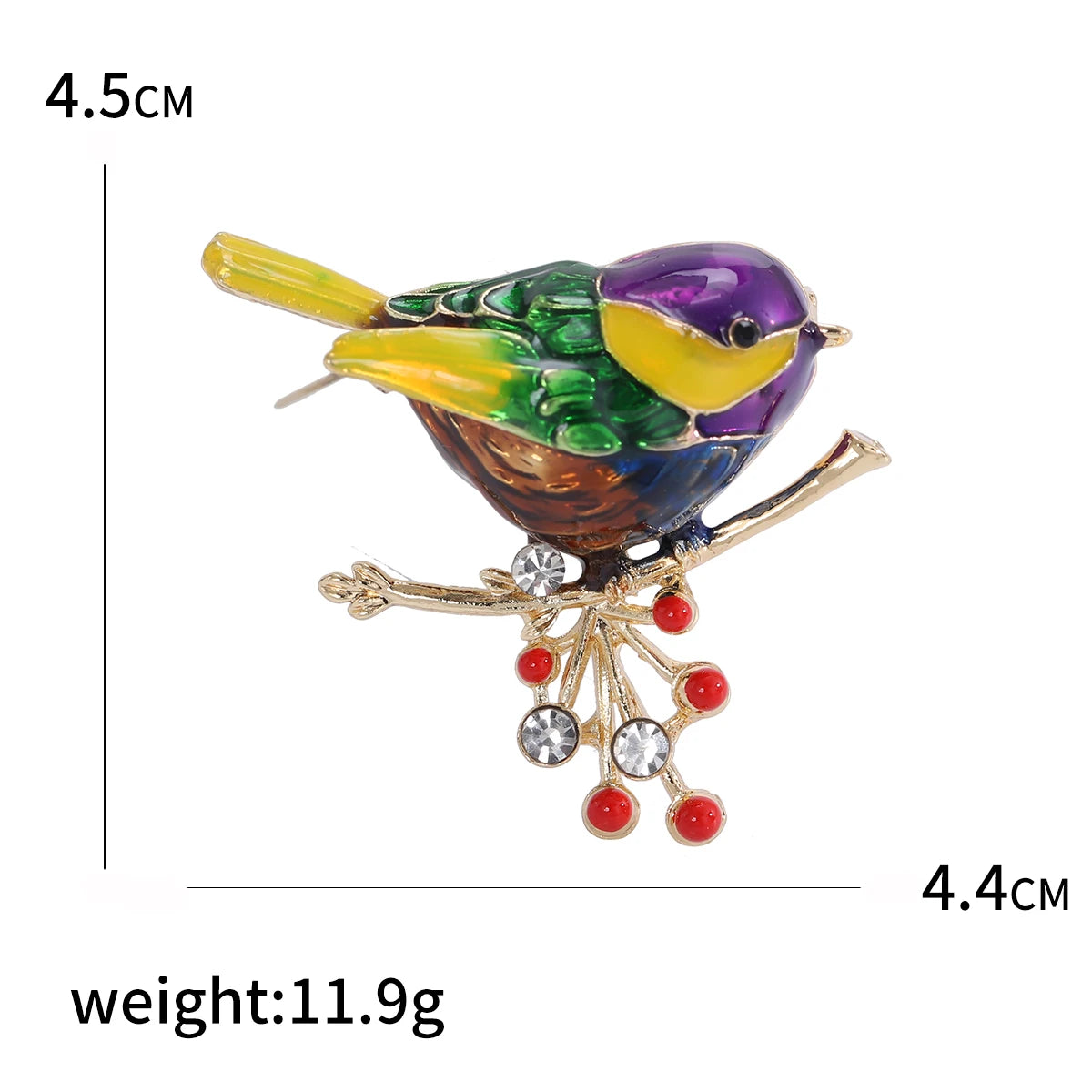 Enamel Bird Brooches for Women Rhinestone Sparrow Pins Magpie Badge Office Party Friend Gifts Accessories