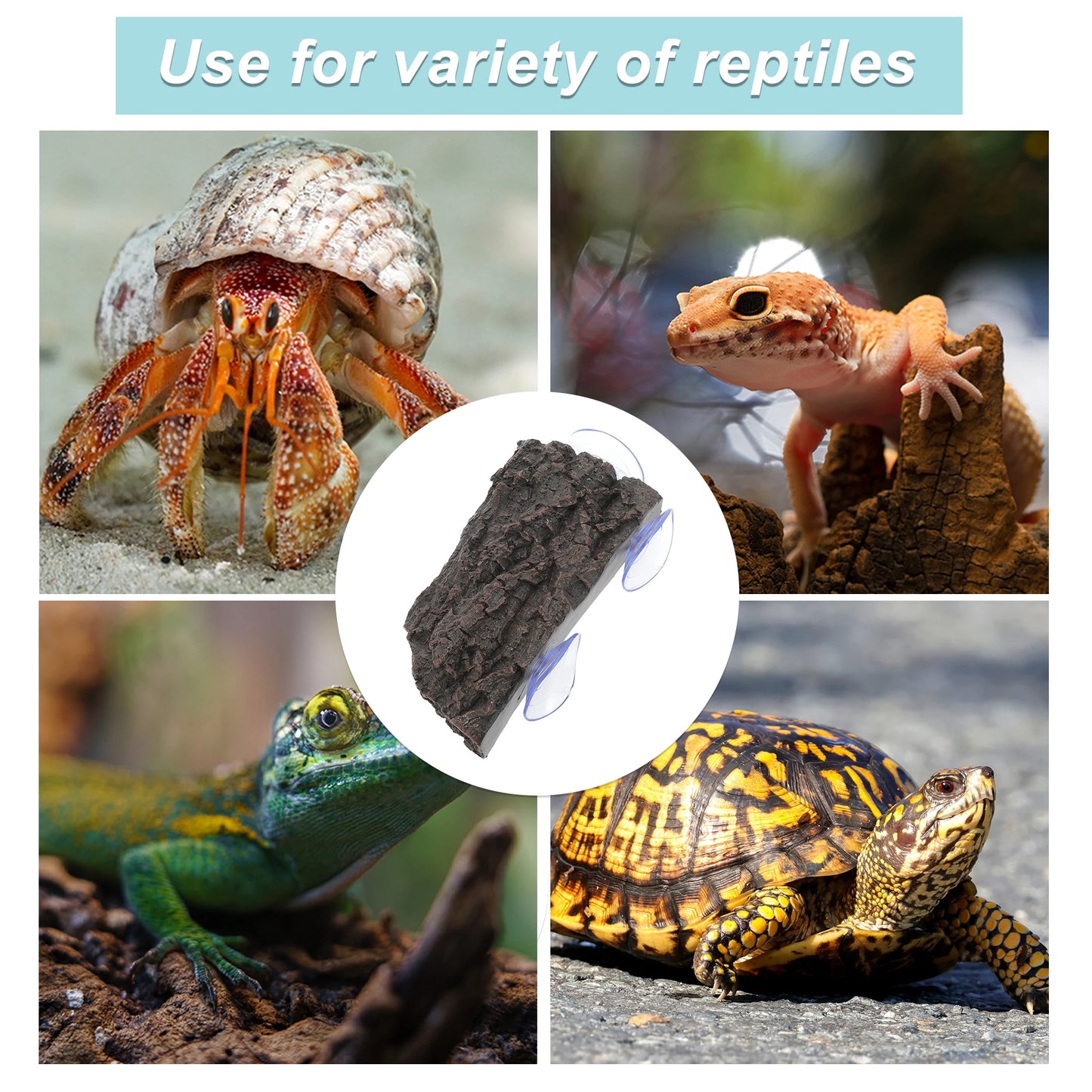 UXCELL Pet Turtle Basking Platform with Suction Cups Resin Floating Turtle Platform Artificial Stone Fake Rock Habitat Decor