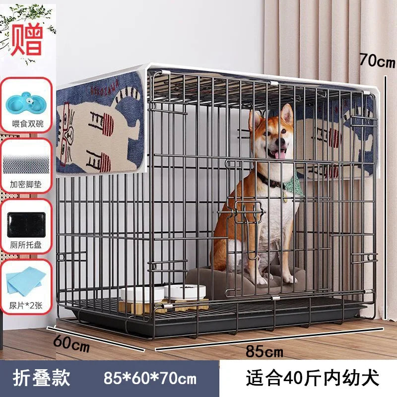Dog Cage Large Dog Small to Medium Dog Golden Retriever Labrador Corgi Side Ranch with Toilet Separation Indoor Household Nest