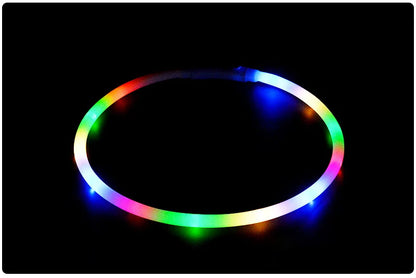 4 Modes Dog Luminou Charge Collar Led Usb Cat Silicone Colorful Collar Detachable Night Glow Pet Loss Prevention Dog Accessories