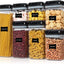 7pcs/set Food Storage Containers Plastic with Lids Kitchen Storage for Rice Sugar Flour Pasta Cereal Storage Containers
