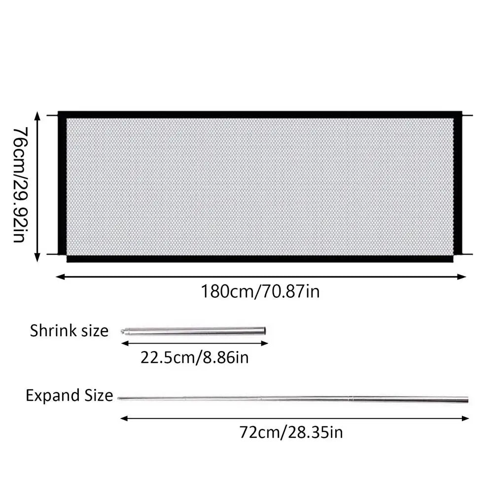 Nylon Mesh Folding Pet Barrier Indoor Outdoor Retractable Baby Gate Pet Separation Guard Isolated Fence Kid Safety Fence