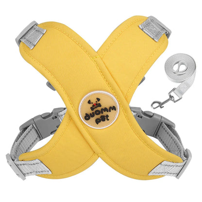 X Dog Harness and Leash Set Breathable Pet Chest Strap Reflective French Bulldog Vest Harness for Small Medium Dogs Puppy Collar