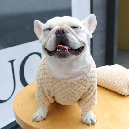 2024 New Warm Fleece Pet Clothes Cute Print Coat Small Medium Dog Cat Shirt Jacket Teddy French Bulldog Chihuahua Winter Outfit