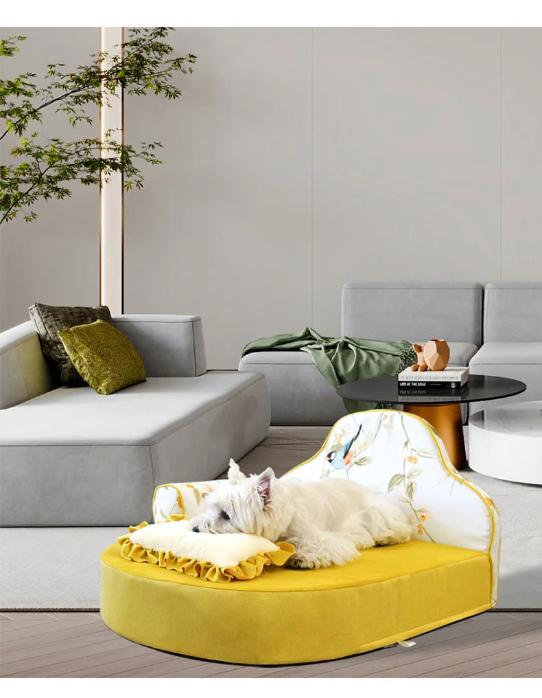 Bola kennel medium and large dog sofa bed removable and washable winter warm dog bed golden feather nest cushion pet supplies