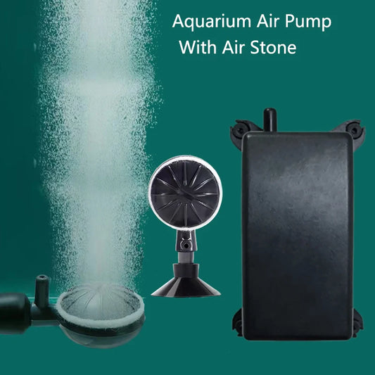 1Set Plastic Aquarium Air Stone With 2W Air Pump Pond Fish Tank Pump Aerator Aeration Hydroponic Oxygen Air Stone with Tube