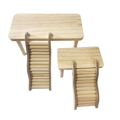 Smooth Hamster Hideaway Wooden Hamster House with Climbing Ladder Small Pet Castle Arch Bridge for Dwarf Mice Gerbils Small Pets