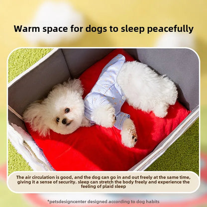 24-Year-old new kennel, small white red top nest, large space, three-dimensional ear nest, cat nest, autumn and winter pet