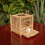 Grasshopper Cage, Bamboo Single Grid, Pure Handmade Bamboo Woven Cage, Classic Insect Crawling Tool with Drawer