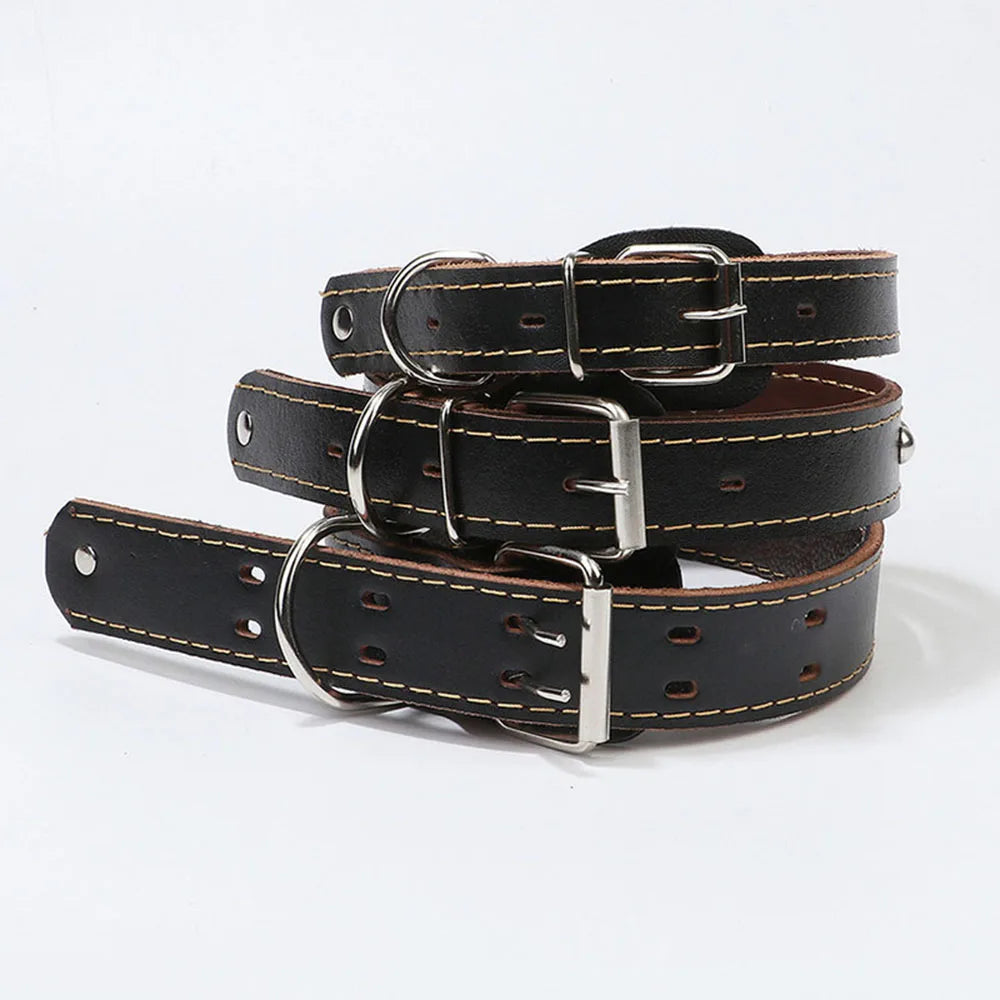 Unisex Studded Dog Collar Adjustable PU Leather Collars for Medium and Large Dogs Pet Necklace for Doberman Big Dogs Products