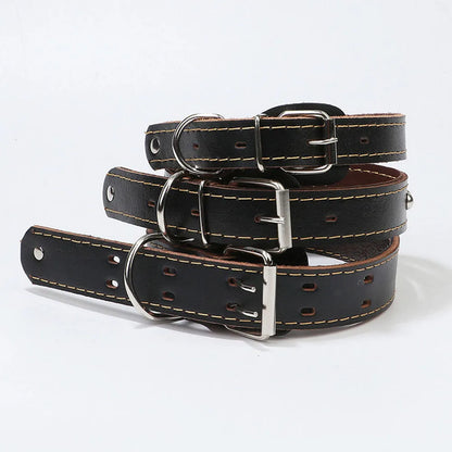 Unisex Studded Dog Collar Adjustable PU Leather Collars for Medium and Large Dogs Pet Necklace for Doberman Big Dogs Products