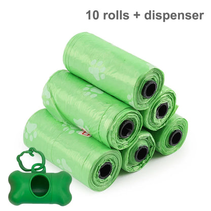 10 Roll Pet Dog Poop Bags Dispenser Collector Garbage Bag Puppy Dog Poop Scooper Bags for Dogs Cat Outdoor Cleaning Pet Supplies