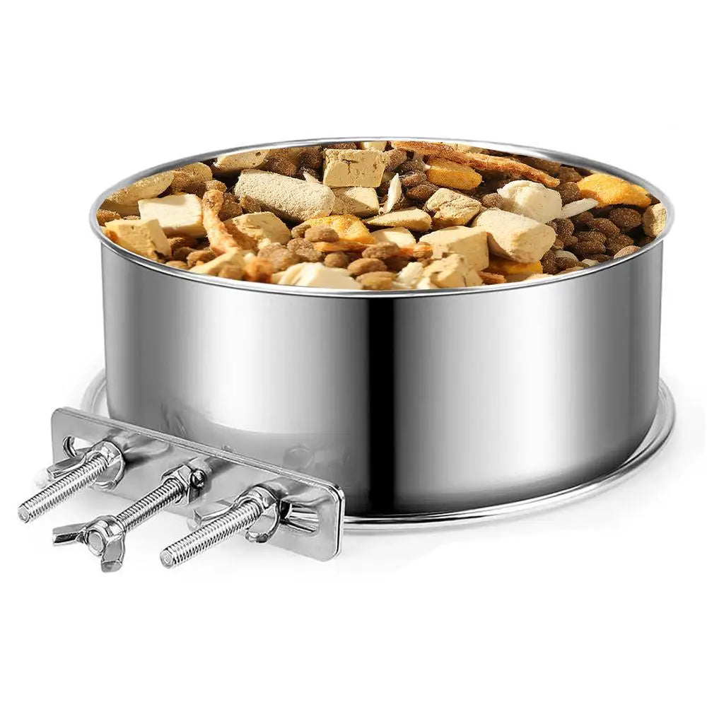 Crate Water Bowl Stainless Steel Dog Crate Hang Water and Food Bowls Feeder Dish for Dogs & Cats for Dry and Wet Foods Pet Cage