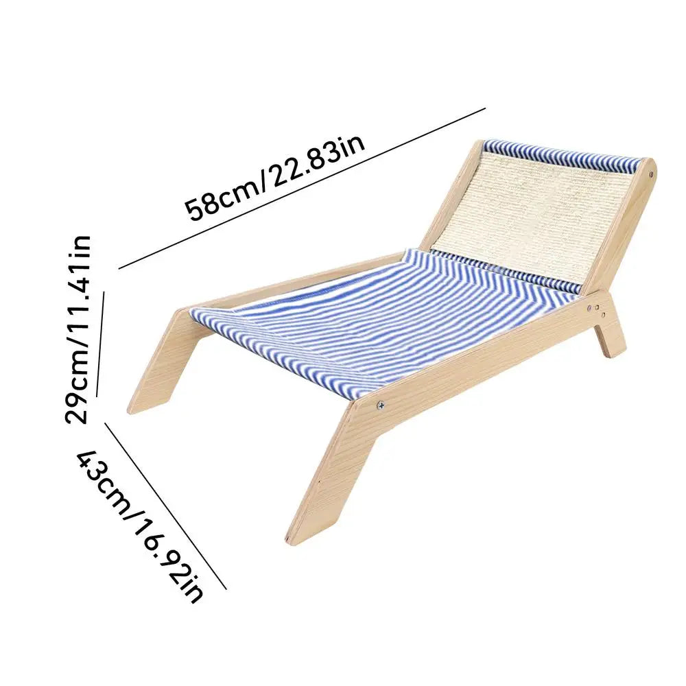 Pet Lounge Chair Portable Solid Cat Hammock Nest Beds Wooden Frame Swing Chair Multifunctional Kitten Raised Bed Cat Lounger