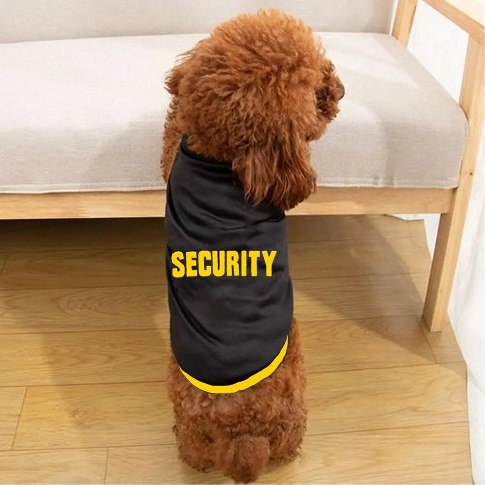 Cotton Dog Shirt for Small Dogs, Boy Summer Clothes, Security Dog Shirt, Male Pet Outfits, Cat Clothing