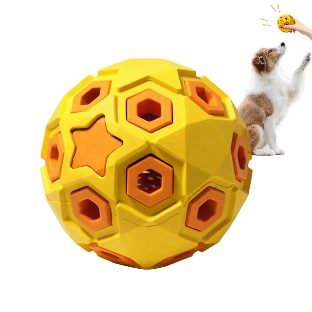 Pet Sound Toys Dog Toy Ball Rubber Hollowed Star Shape Squeaky Balls for Dogs Portable Bite Resistant Training Playing Supplies