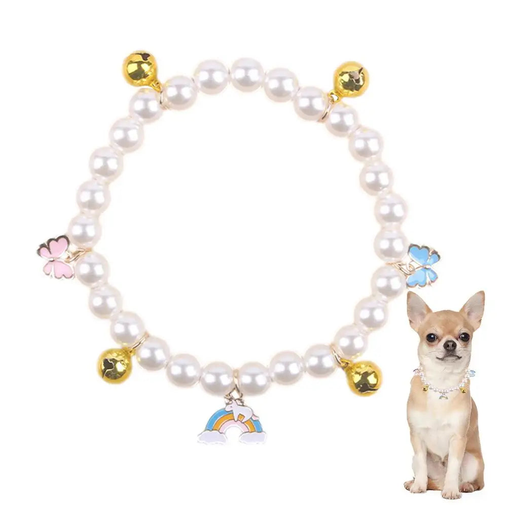 Pearl Dog Collar Pearl Collar For Dogs Pearl Cat Collar Dog Jewelry For Small Dogs Puppy Necklace Adjustable Elegant For Small