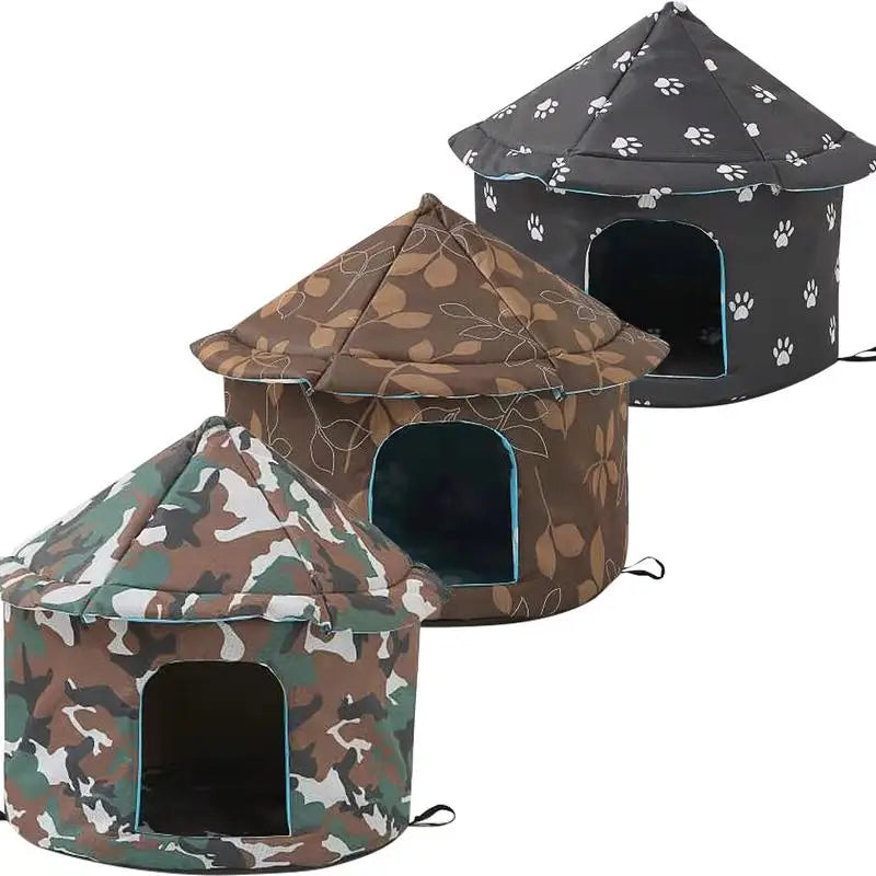 Cat House Dog Nest Waterproof Outdoor Winter Warm Pet Cave Insulated Outside Cat House Home Foldable and Washable Pet House