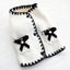 Autumn Winter Dog Clothes Luxury Dog Coat Black White Bow Pet Dog Jacket Girls Dog Costume Chihuahua Yorkie Clothing Cat Vest