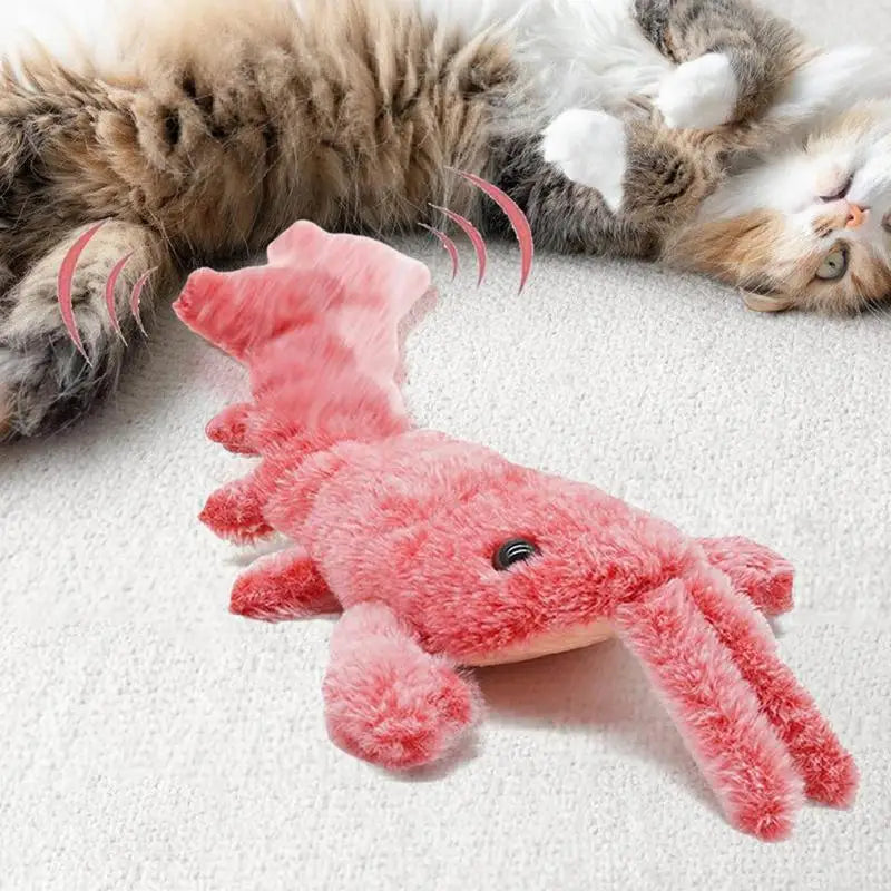Pet Electric Plush Toy Puppy Dog Cat Interactive Plush Lobster Electric Toy Rechargeable Pet  Toy With Removable Catnip Bag