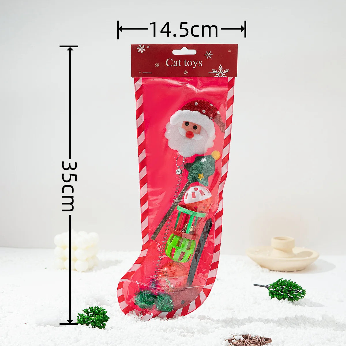 Cat Toy Cat Teaser Sticks Christmas Cat Toy Set New Product Cat Fun Stick Bell Ball Fun Interactive Pet Supplies