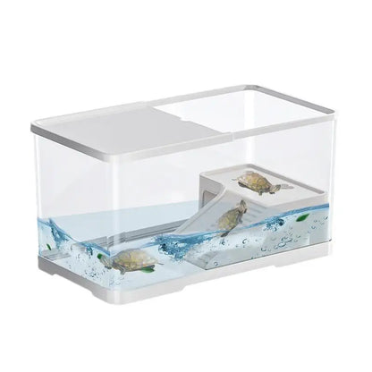Turtle Tank Reptile Tank with Basking Platform Aquatic Tortoise Aquarium Reptile Habitat Tortoise Aquarium Habitat  Turtle Carry