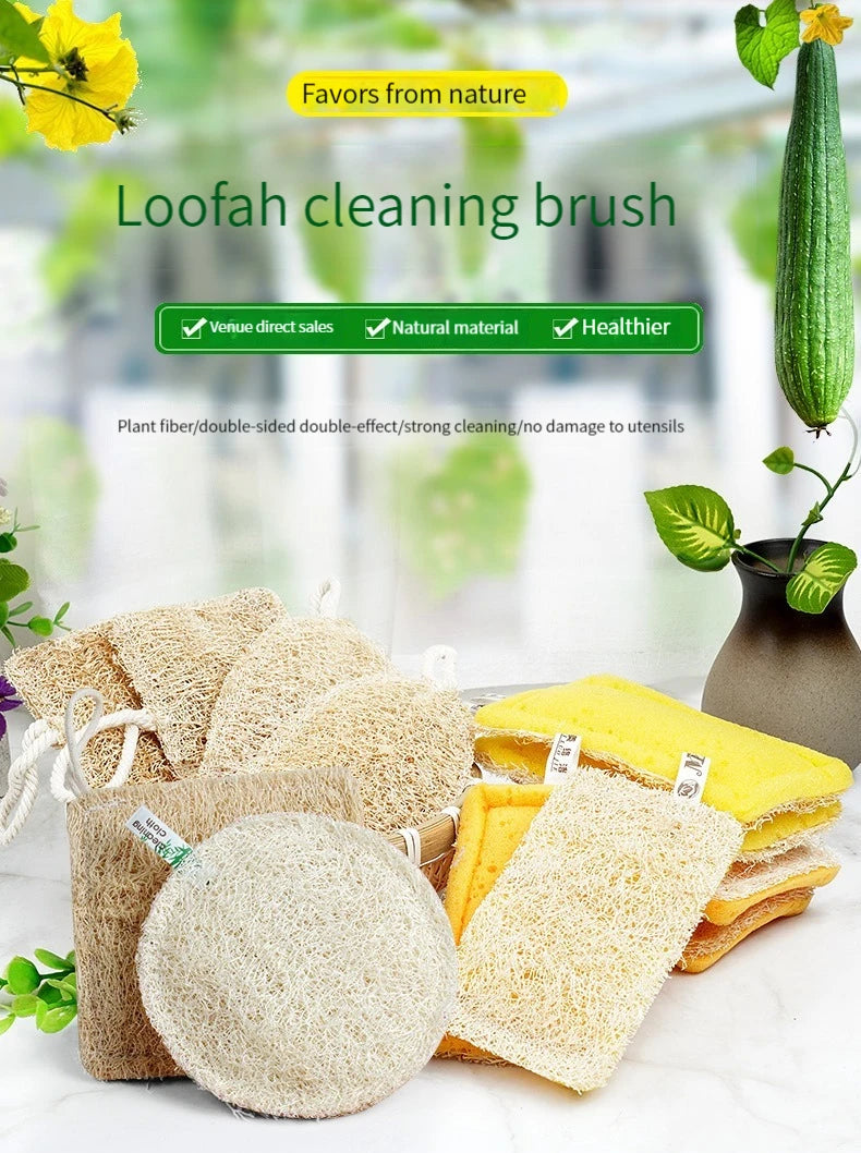 Natural Loofah Sponge Kitchen Sponge Wash Dish Eco-Friendly  Shower Luffa Body Scrubbers Loofa Biodegradable Sponge