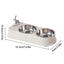 Pet Double Feeding Bowl Non-Slip Feeder Two Dishes For Cats Non-skid Pet Stainless Steel Bowls Pet Feeder Food Dispenser
