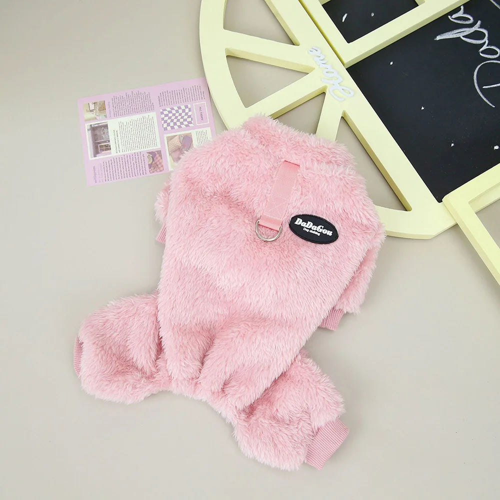 Fleece Pet Clothing Autumn Winter Warm Dog Jumpsuit Pajamas For Small Dogs Bichon Pomeranian Clothes Puppy Dog Cat Overalls Coat