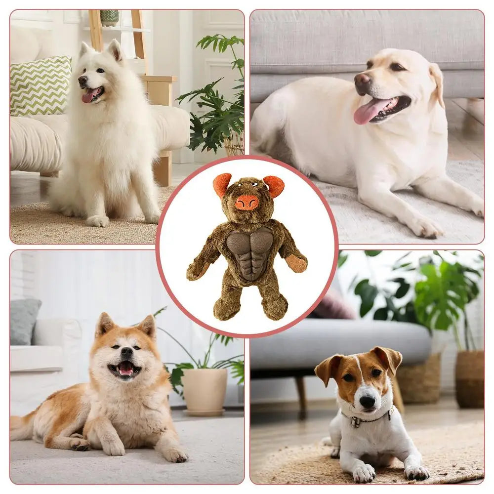 Cute Cow Puppy Dog Interactive Toy Bite Resistant Pet Chew Toys Dog Squeaky Toys For Small Dogs Orangutan Shape Accessories