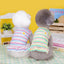 Summer Dog Clothes Pet Dog Vest Dress Dog Knitted Striped Dog T Shirt Chihuahua Bichon Clothing Kitten Puppy Girls Dog Costume